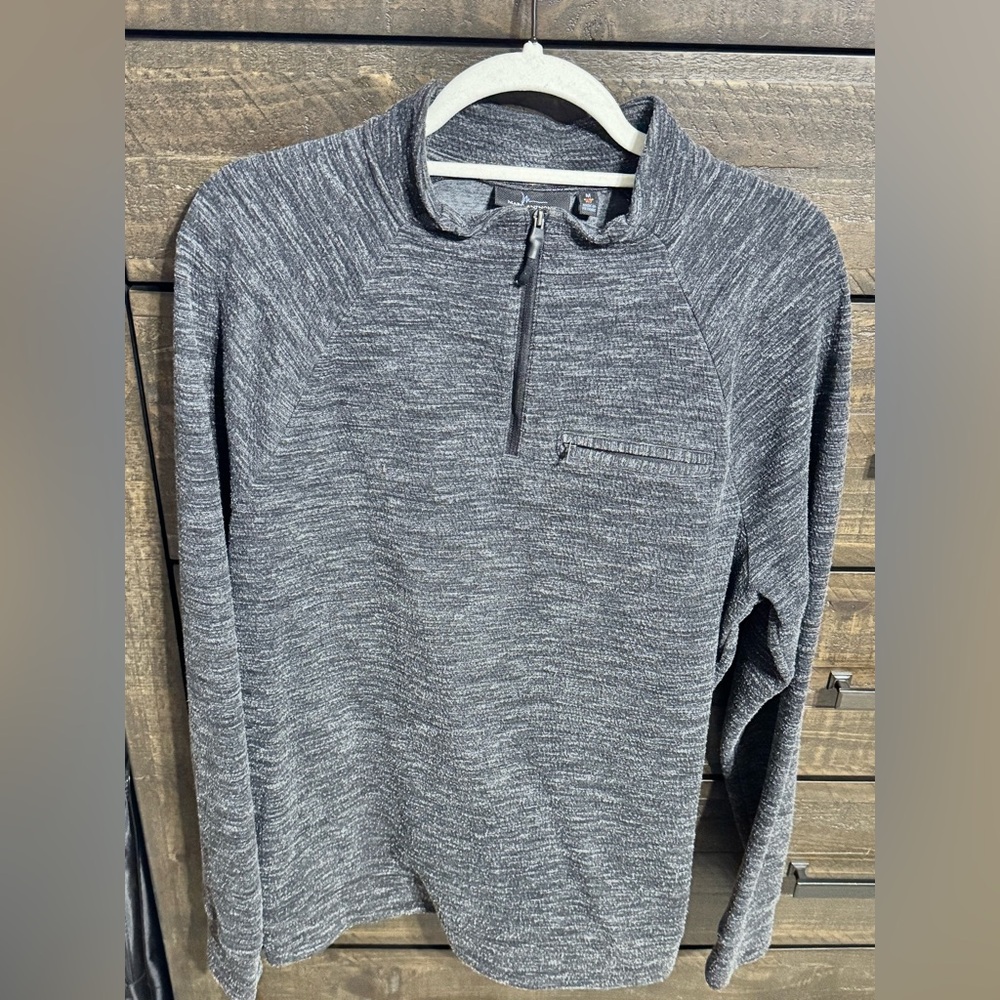 Marc Anthony Quarter Zip Medium Light Grey and Black